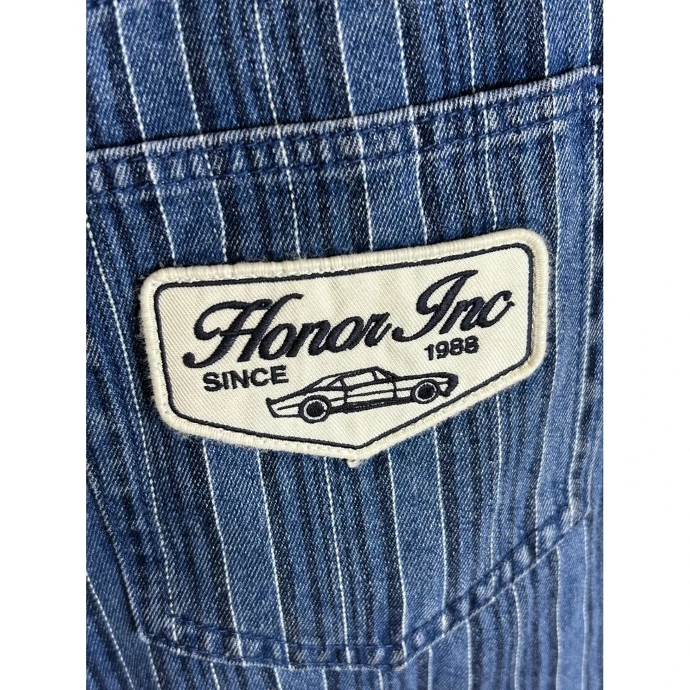 Honor The Gift Mens Striped Denim Pants Blue Mixed Stripe Straight Leg Size 30